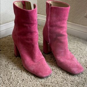 Sam Edelman Pink Suede Heeled Boots
